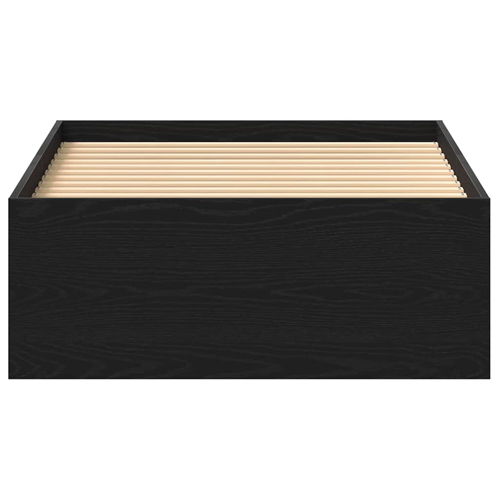 Bedframe zonder matras 75x190 cm spaanplaat zwart eikenkleurig is nu te koop bij PeponiXL, paradijselijk wonen!