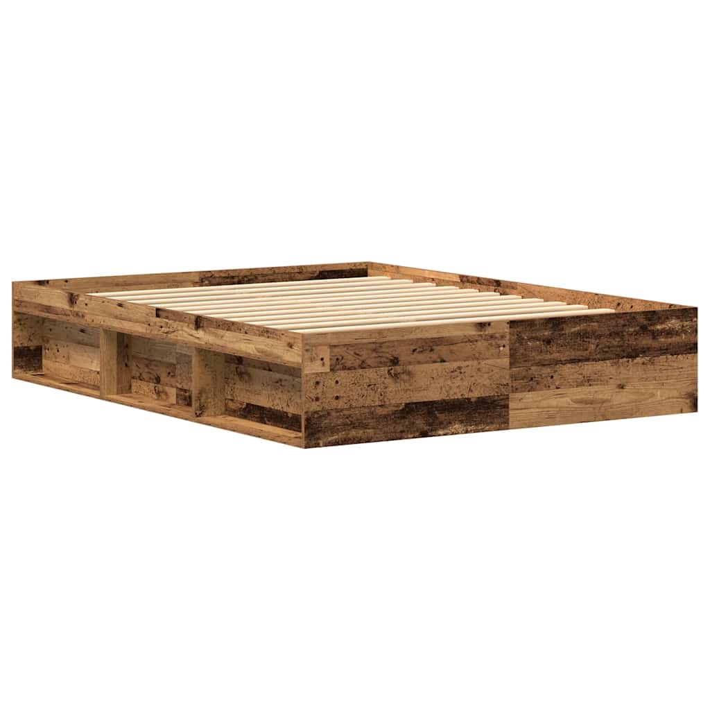 Bedframe zonder matras 150x200 cm bewerkt hout oud hout is nu te koop bij PeponiXL, paradijselijk wonen!