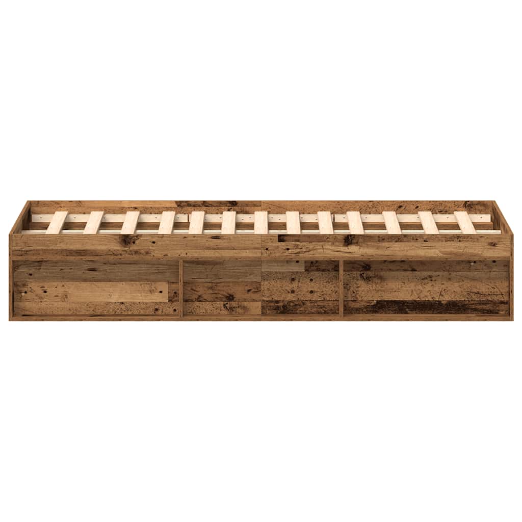 Bedframe zonder matras 150x200 cm bewerkt hout oud hout is nu te koop bij PeponiXL, paradijselijk wonen!