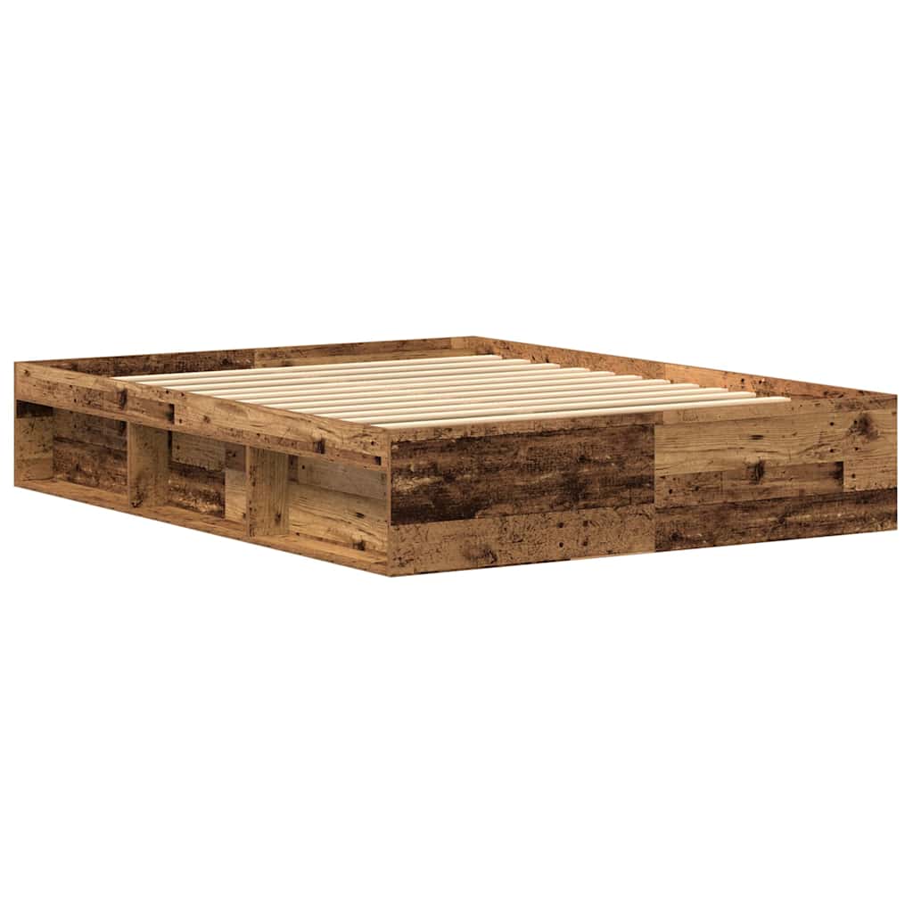 Bedframe zonder matras 150x200 cm bewerkt hout oud hout is nu te koop bij PeponiXL, paradijselijk wonen!