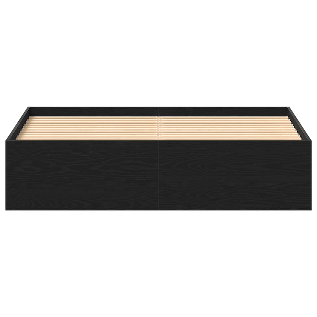 Bedframe zonder matras 150x200 cm bewerkt hout zwart eikenkleur is nu te koop bij PeponiXL, paradijselijk wonen!