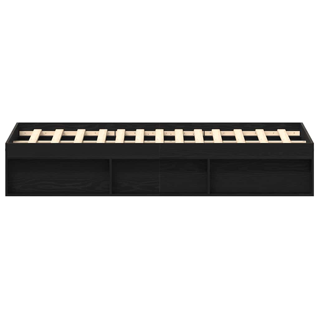 Bedframe zonder matras 150x200 cm bewerkt hout zwart eikenkleur is nu te koop bij PeponiXL, paradijselijk wonen!