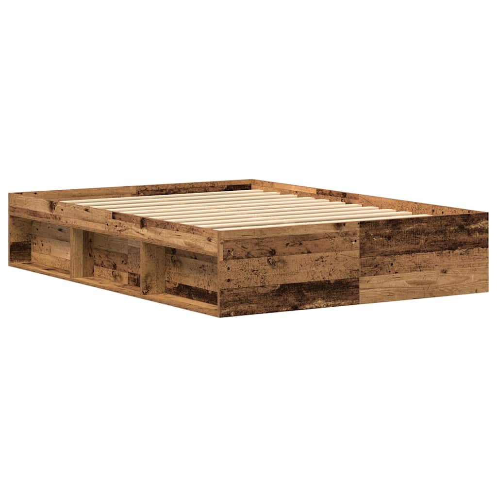 Bedframe zonder matras bewerkt 135x190 cm bewerkt hout oud is nu te koop bij PeponiXL, paradijselijk wonen!
