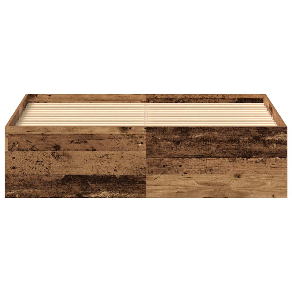 Bedframe zonder matras bewerkt 135x190 cm bewerkt hout oud is nu te koop bij PeponiXL, paradijselijk wonen!