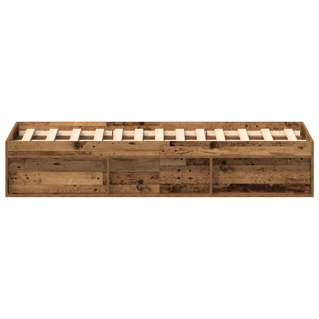 Bedframe zonder matras bewerkt 135x190 cm bewerkt hout oud is nu te koop bij PeponiXL, paradijselijk wonen!