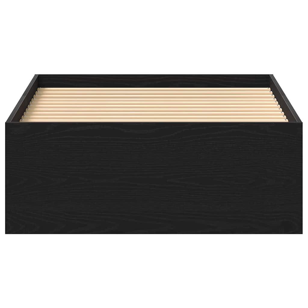 Bedframe zonder matras 100x200 cm spaanplaat zwart eikenkleurig is nu te koop bij PeponiXL, paradijselijk wonen!