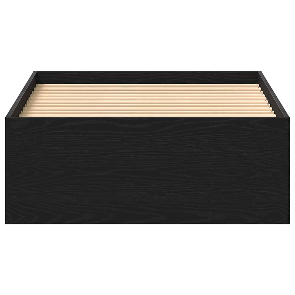 Bedframe zonder matras 90x190 cm spaanplaat zwart eikenkleurig is nu te koop bij PeponiXL, paradijselijk wonen!
