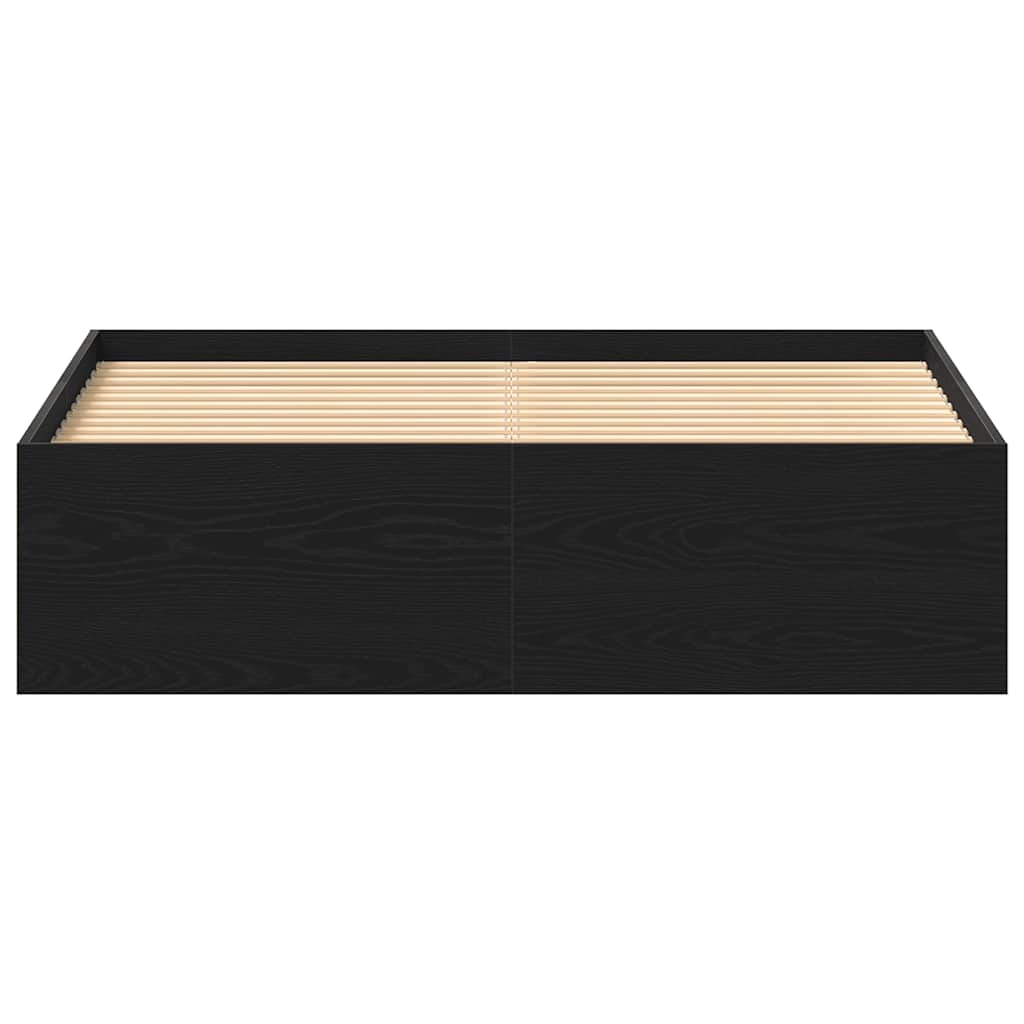 Bedframe zonder matras 120x200 cm bewerkt hout zwart eikenkleur is nu te koop bij PeponiXL, paradijselijk wonen!
