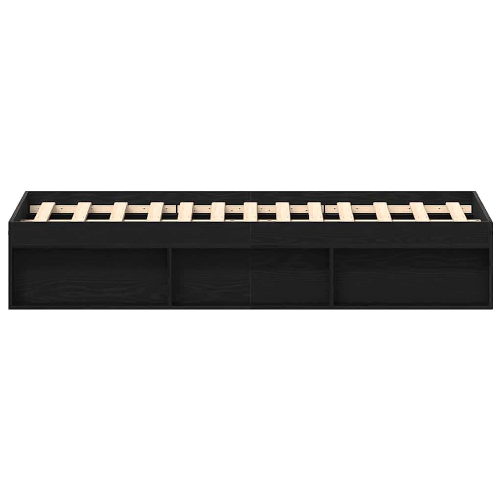 Bedframe zonder matras 120x200 cm bewerkt hout zwart eikenkleur is nu te koop bij PeponiXL, paradijselijk wonen!