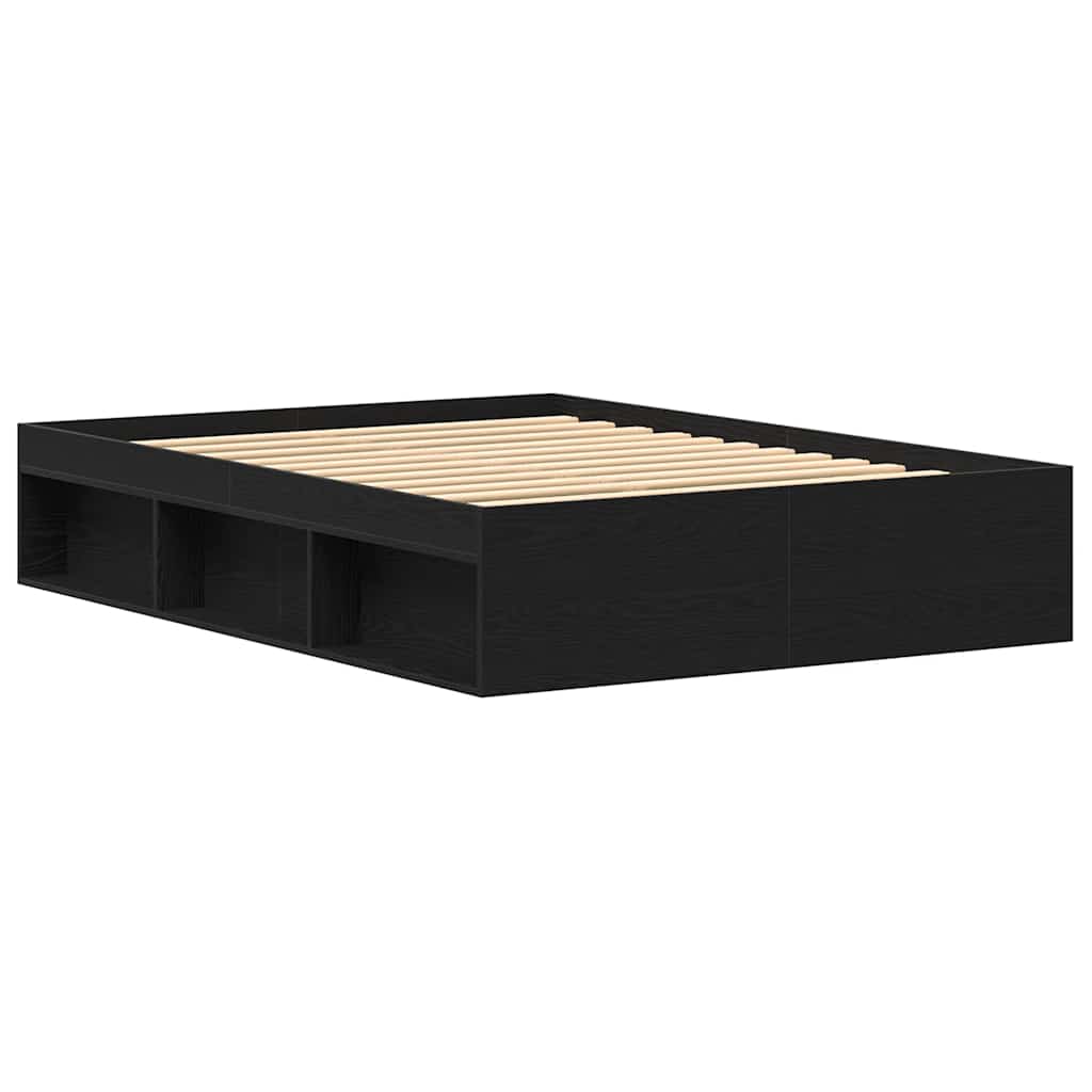 Bedframe zonder matras 120x200 cm bewerkt hout zwart eikenkleur is nu te koop bij PeponiXL, paradijselijk wonen!