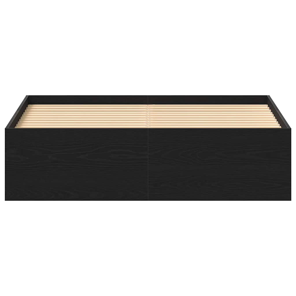 Bedframe zonder matras 140x200 cm bewerkt hout zwart eikenkleur is nu te koop bij PeponiXL, paradijselijk wonen!