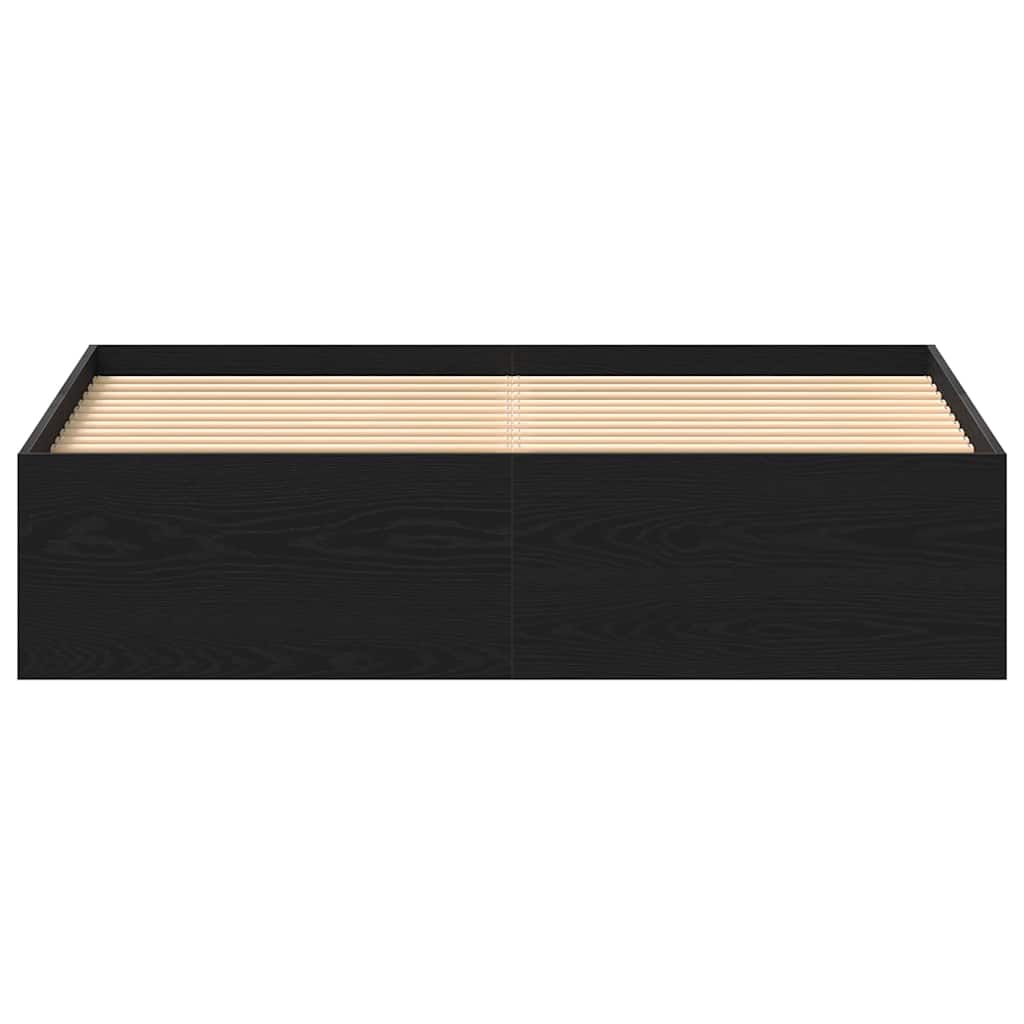 Bedframe zonder matras 160x200 cm bewerkt hout zwart eikenkleur is nu te koop bij PeponiXL, paradijselijk wonen!