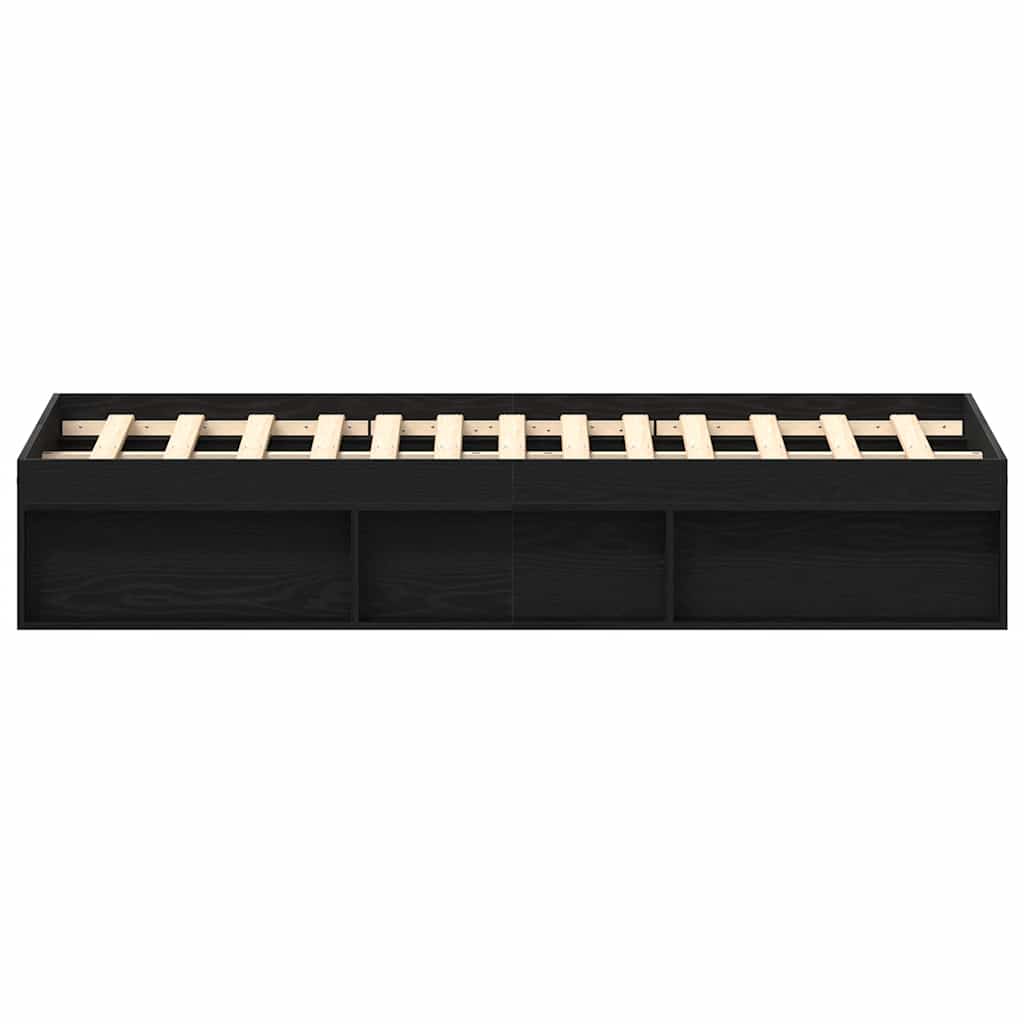 Bedframe zonder matras 160x200 cm bewerkt hout zwart eikenkleur is nu te koop bij PeponiXL, paradijselijk wonen!