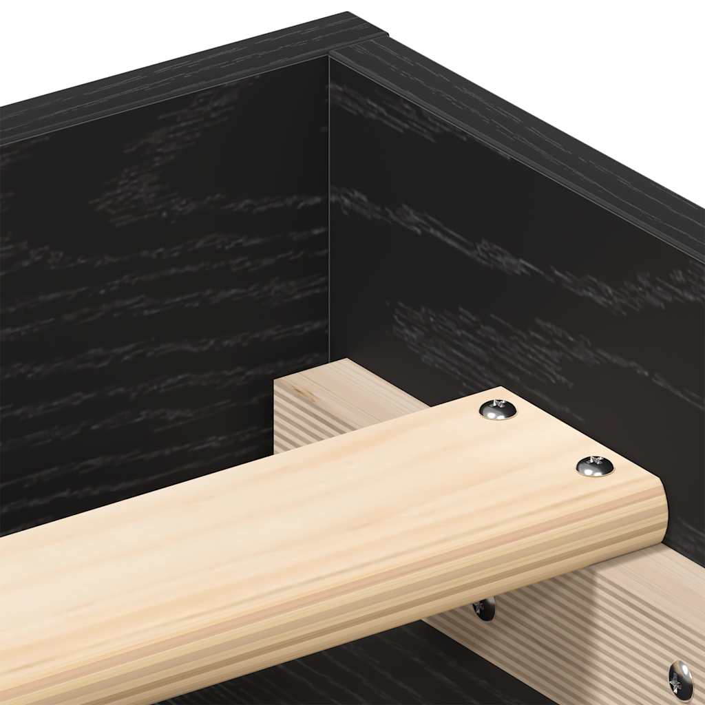 Bedframe zonder matras 160x200 cm bewerkt hout zwart eikenkleur is nu te koop bij PeponiXL, paradijselijk wonen!