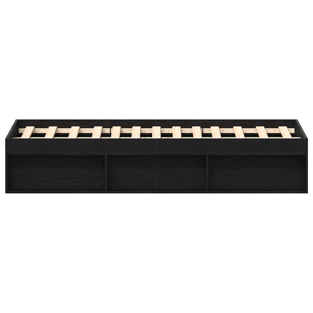Bedframe zonder matras 120x190 cm bewerkt hout zwart eikenkleur is nu te koop bij PeponiXL, paradijselijk wonen!