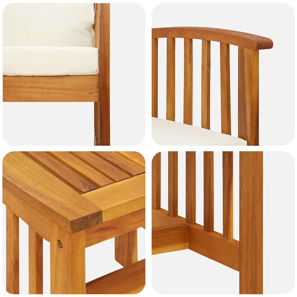 Tuinbankenset met kussen 3 pcs Olie naturel Massief Acaciahout is nu te koop bij PeponiXL, paradijselijk wonen!