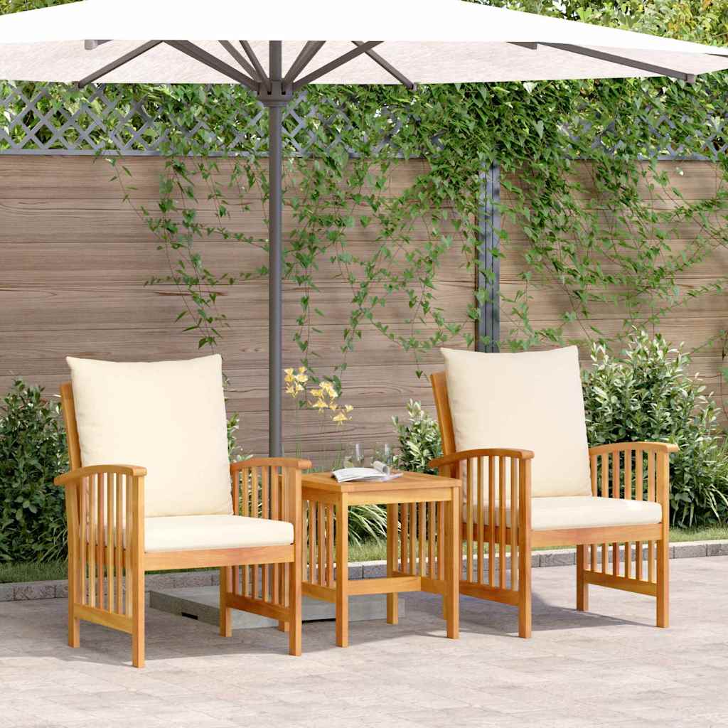 Tuinbankenset met kussen 3 pcs Olie naturel Massief Acaciahout is nu te koop bij PeponiXL, paradijselijk wonen!