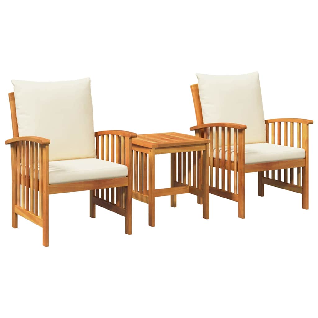 Tuinbankenset met kussen 3 pcs Olie naturel Massief Acaciahout is nu te koop bij PeponiXL, paradijselijk wonen!