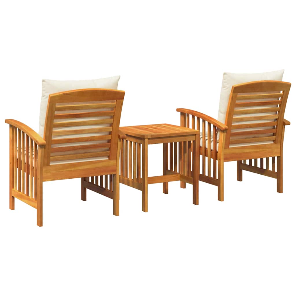 Tuinbankenset met kussen 3 pcs Olie naturel Massief Acaciahout is nu te koop bij PeponiXL, paradijselijk wonen!