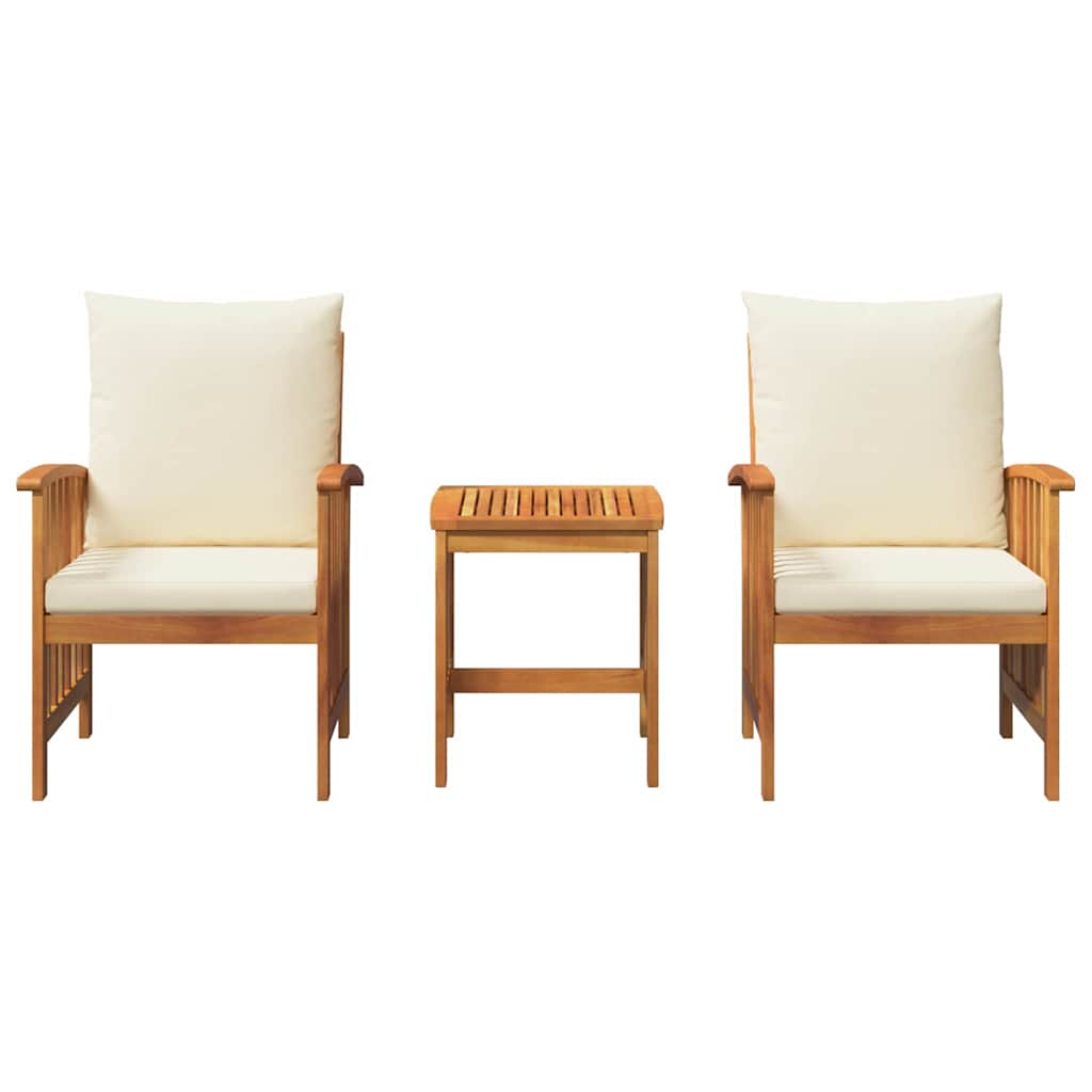 Tuinbankenset met kussen 3 pcs Olie naturel Massief Acaciahout is nu te koop bij PeponiXL, paradijselijk wonen!