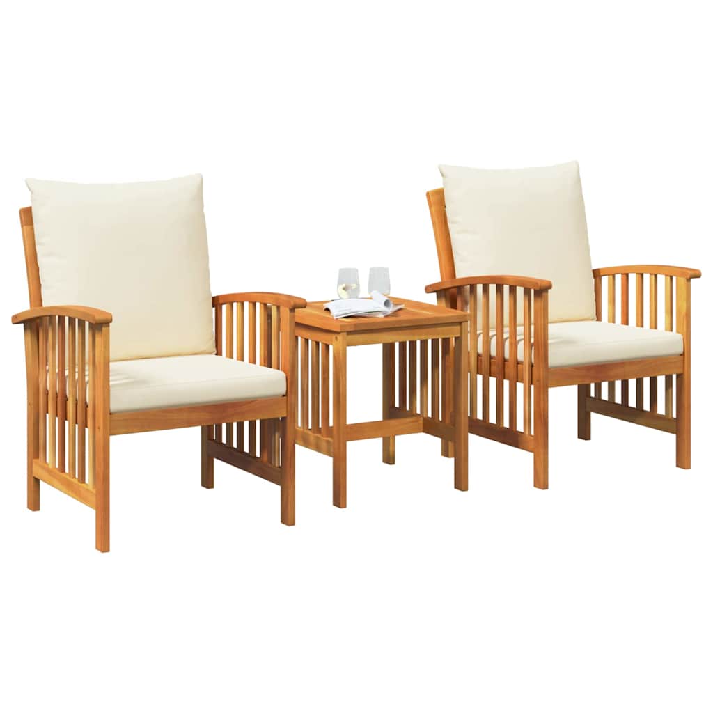 Tuinbankenset met kussen 3 pcs Olie naturel Massief Acaciahout is nu te koop bij PeponiXL, paradijselijk wonen!
