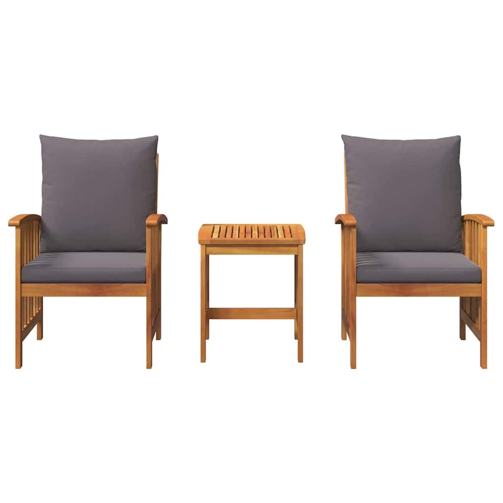 Tuinbankenset met kussen 3 pcs Olie naturel Massief Acaciahout is nu te koop bij PeponiXL, paradijselijk wonen!