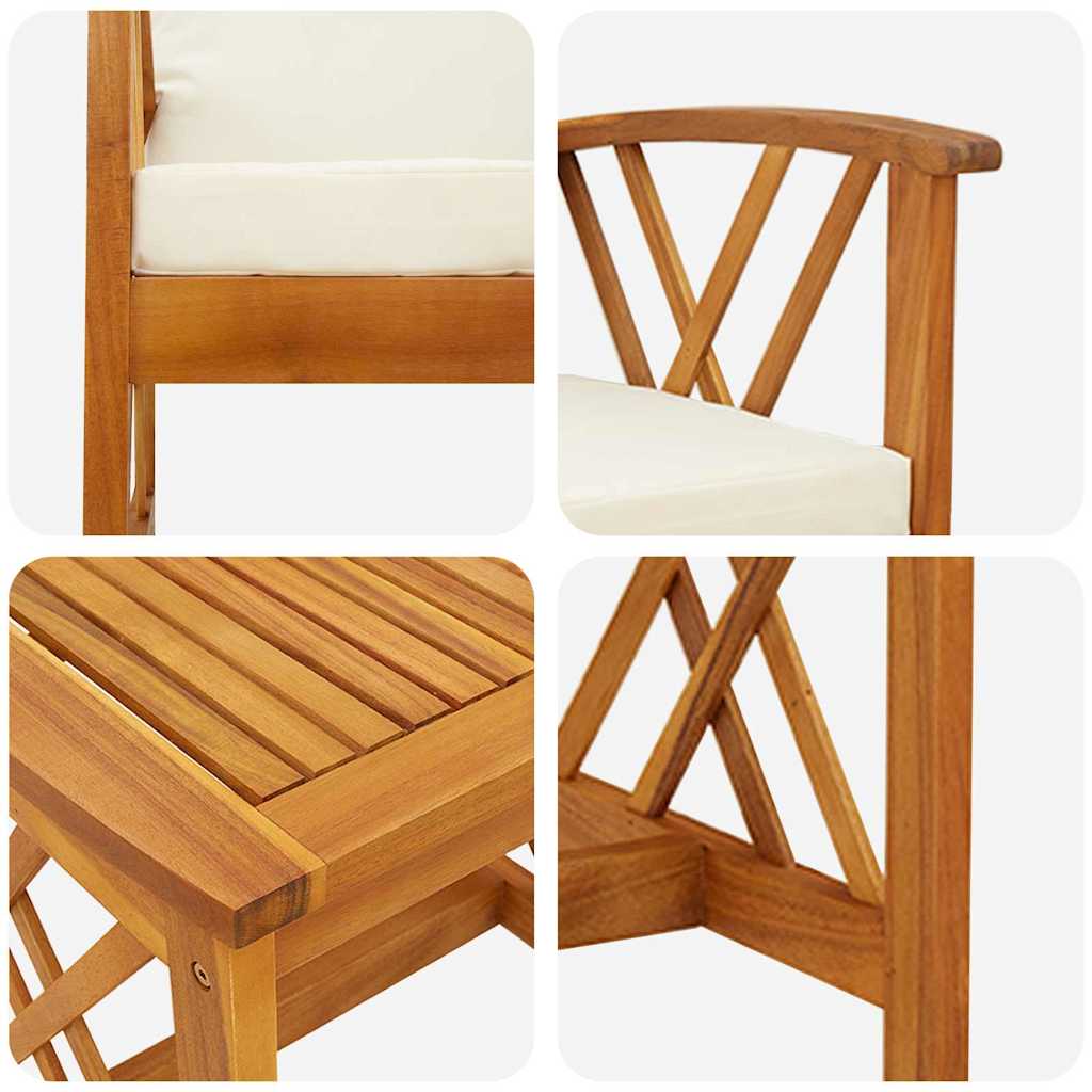 Tuinbankenset met kussen 3 pcs Olie naturel Massief Acaciahout is nu te koop bij PeponiXL, paradijselijk wonen!