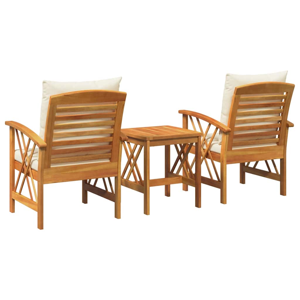 Tuinbankenset met kussen 3 pcs Olie naturel Massief Acaciahout is nu te koop bij PeponiXL, paradijselijk wonen!