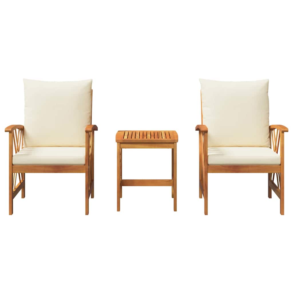 Tuinbankenset met kussen 3 pcs Olie naturel Massief Acaciahout is nu te koop bij PeponiXL, paradijselijk wonen!