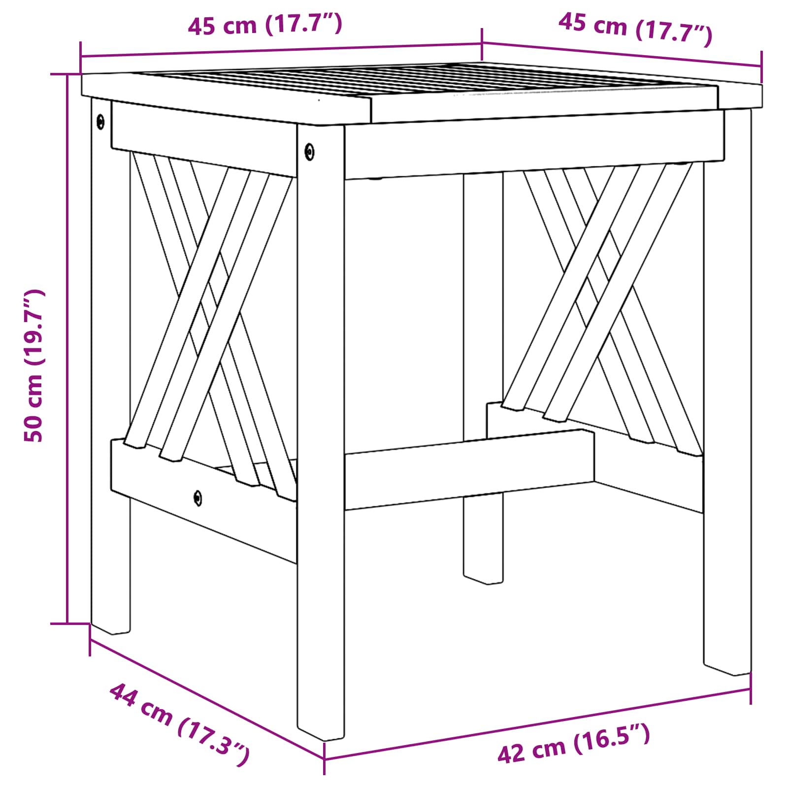 Bijzettafel Bruin Massief acaciahout is nu te koop bij PeponiXL, paradijselijk wonen!