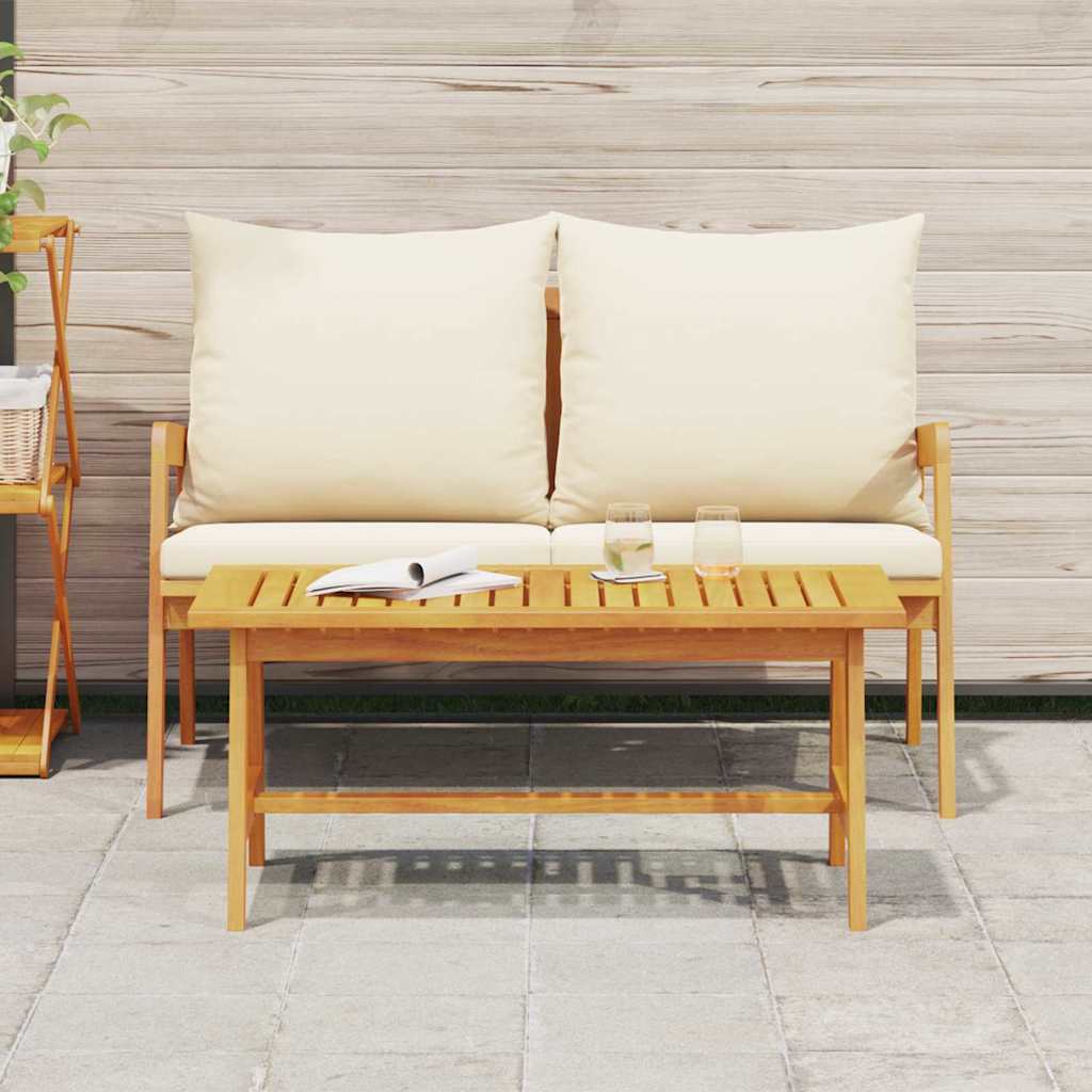 Bistroset met kussen 2 pcs Olie naturel Massief Acaciahout is nu te koop bij PeponiXL, paradijselijk wonen!