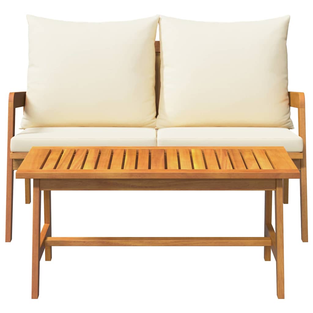 Bistroset met kussen 2 pcs Olie naturel Massief Acaciahout is nu te koop bij PeponiXL, paradijselijk wonen!