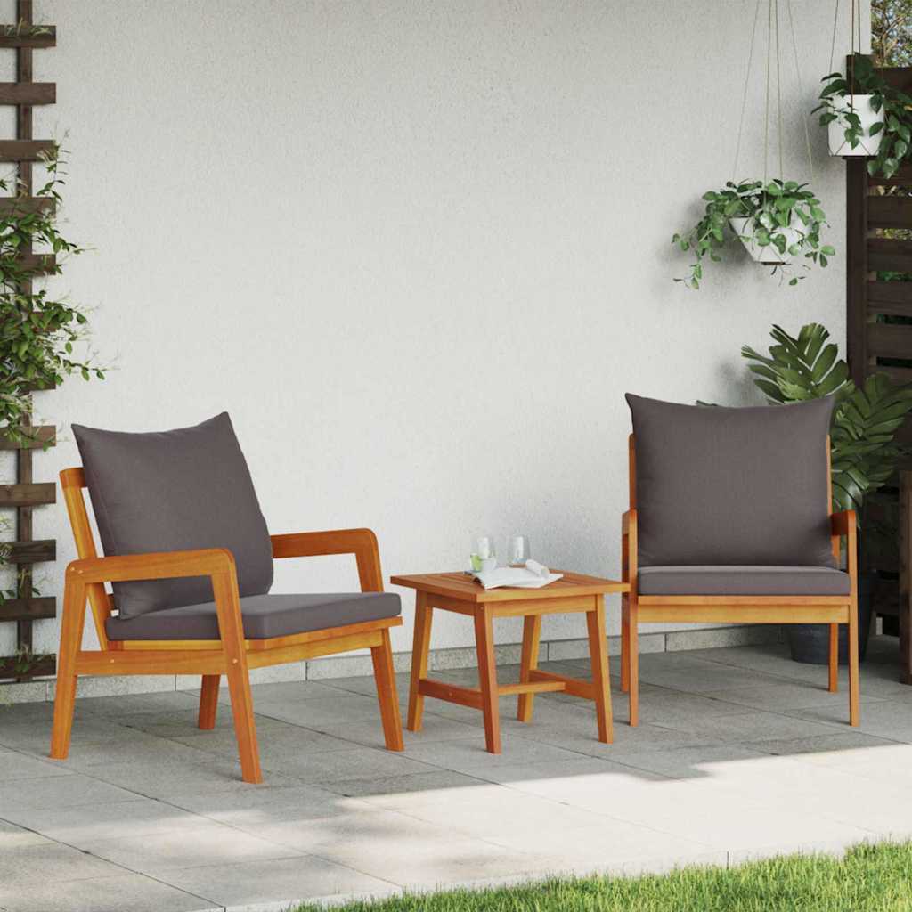 Tuinstoel met kussen 2 pcs Olie naturel Massief Acaciahout is nu te koop bij PeponiXL, paradijselijk wonen!