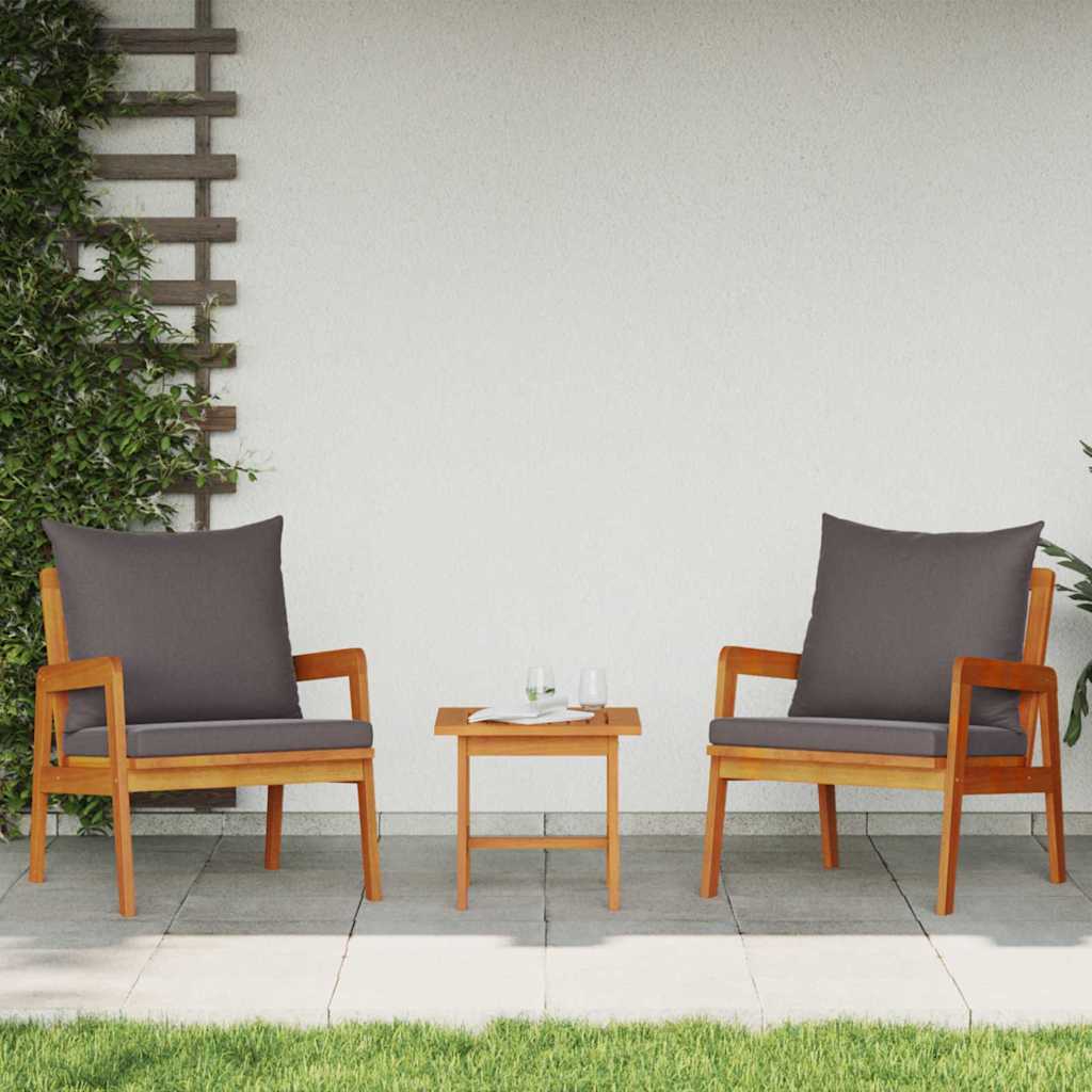 Tuinstoel met kussen 2 pcs Olie naturel Massief Acaciahout is nu te koop bij PeponiXL, paradijselijk wonen!