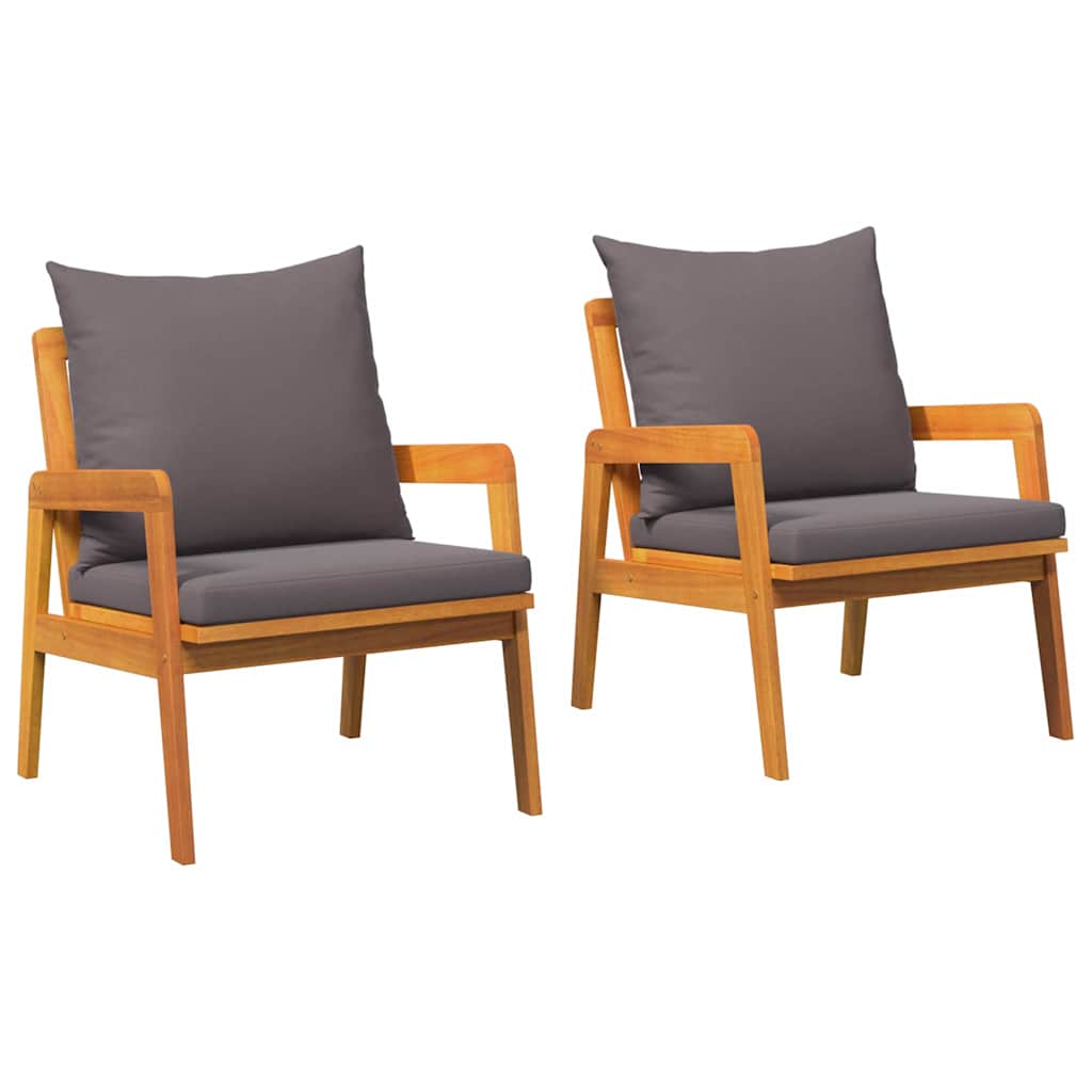 Tuinstoel met kussen 2 pcs Olie naturel Massief Acaciahout is nu te koop bij PeponiXL, paradijselijk wonen!