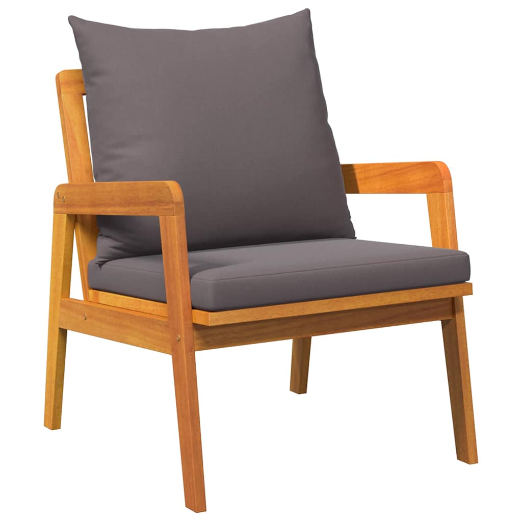 Tuinstoel met kussen 2 pcs Olie naturel Massief Acaciahout is nu te koop bij PeponiXL, paradijselijk wonen!