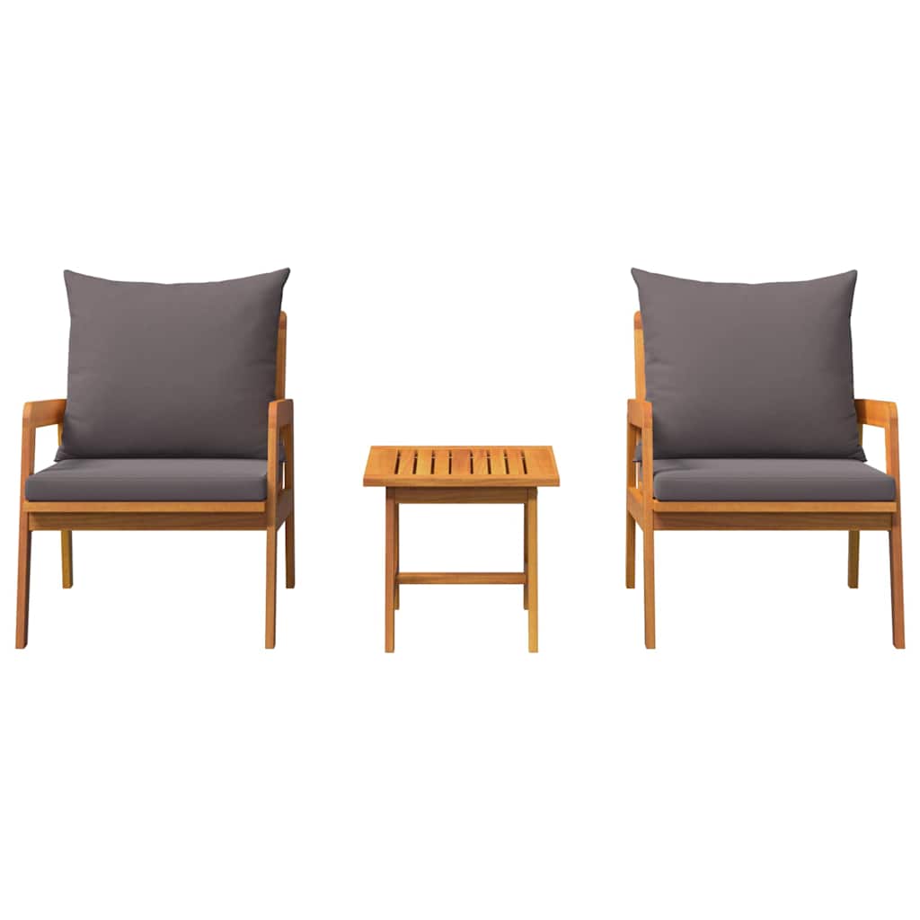 Bistroset met kussen 3 pcs Bruin Massief Acaciahout is nu te koop bij PeponiXL, paradijselijk wonen!