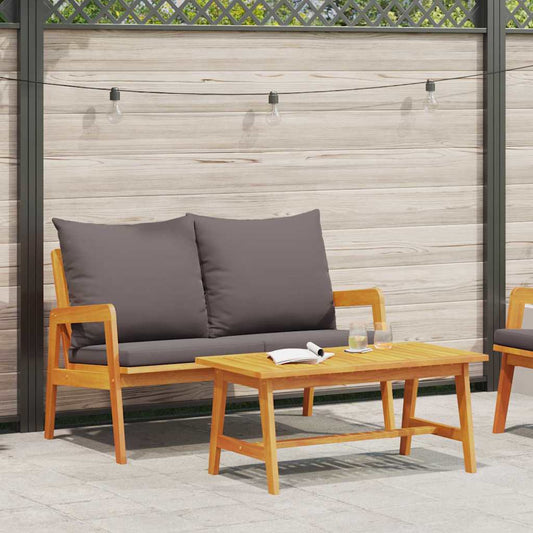Bistroset met kussen 2 pcs Olie naturel Massief Acaciahout is nu te koop bij PeponiXL, paradijselijk wonen!