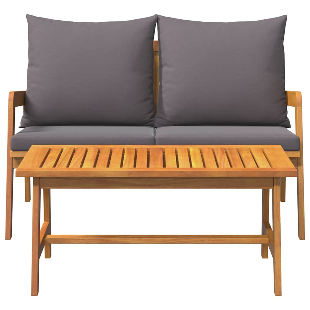 Bistroset met kussen 2 pcs Olie naturel Massief Acaciahout is nu te koop bij PeponiXL, paradijselijk wonen!