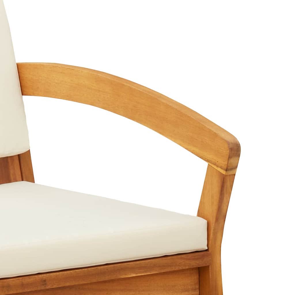 Tuinstoel met kussen 2 pcs Olie naturel Massief Acaciahout is nu te koop bij PeponiXL, paradijselijk wonen!
