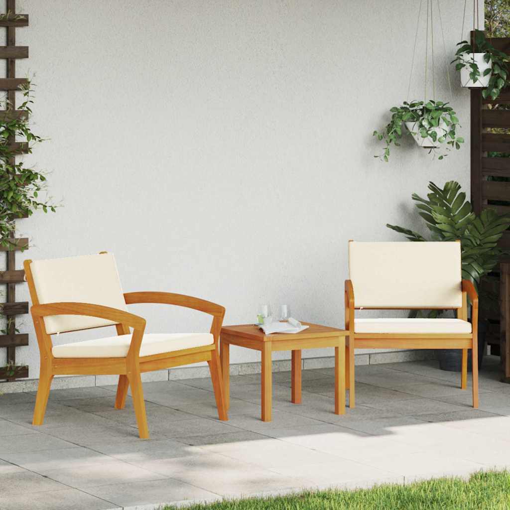 Tuinstoel met kussen 2 pcs Olie naturel Massief Acaciahout is nu te koop bij PeponiXL, paradijselijk wonen!