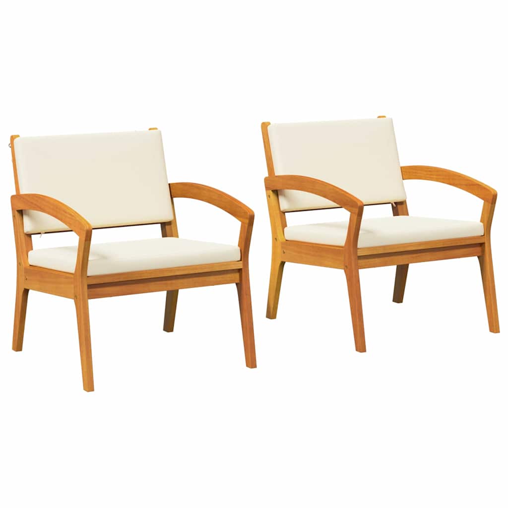 Tuinstoel met kussen 2 pcs Olie naturel Massief Acaciahout is nu te koop bij PeponiXL, paradijselijk wonen!