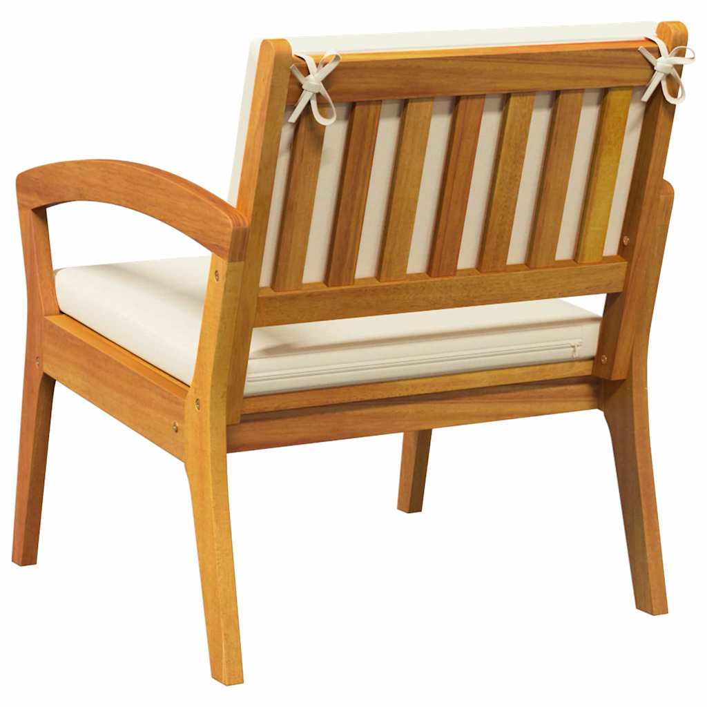 Tuinstoel met kussen 2 pcs Olie naturel Massief Acaciahout is nu te koop bij PeponiXL, paradijselijk wonen!