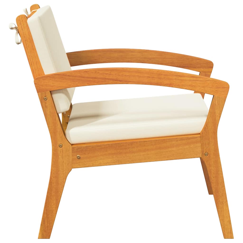 Tuinstoel met kussen 2 pcs Olie naturel Massief Acaciahout is nu te koop bij PeponiXL, paradijselijk wonen!