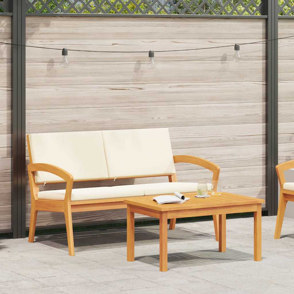Bistroset met kussen 2 pcs Olie naturel Massief Acaciahout is nu te koop bij PeponiXL, paradijselijk wonen!