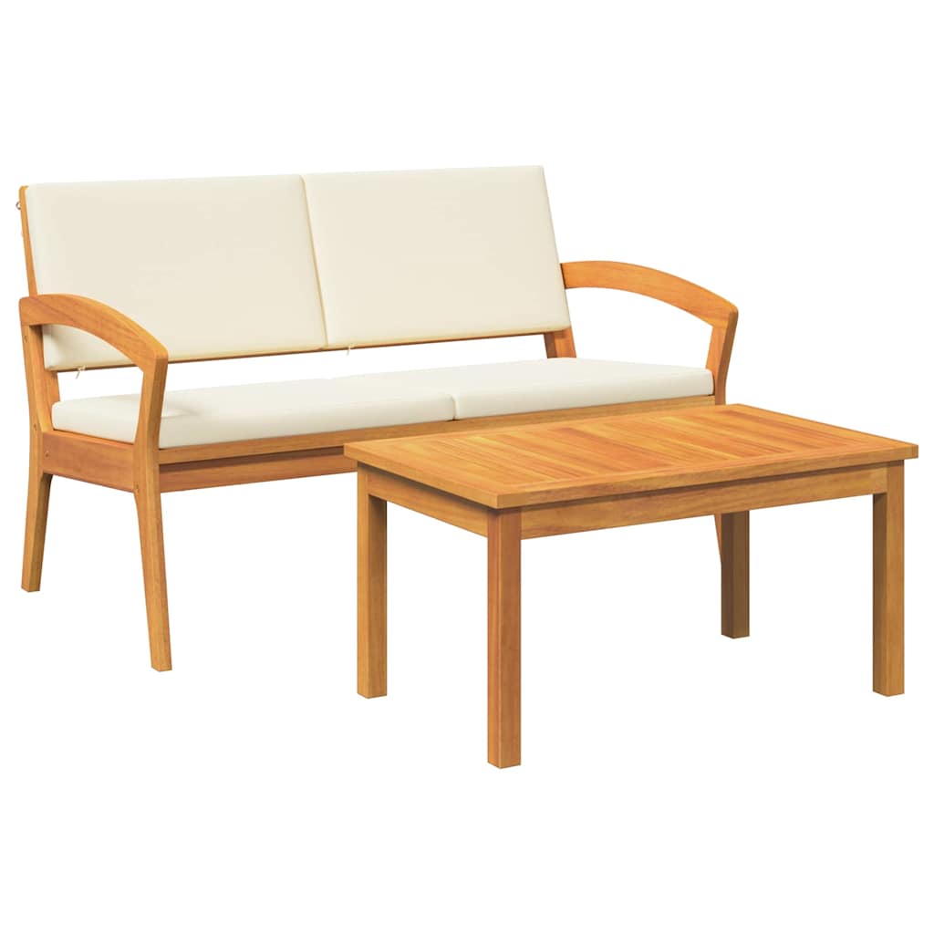 Bistroset met kussen 2 pcs Olie naturel Massief Acaciahout is nu te koop bij PeponiXL, paradijselijk wonen!