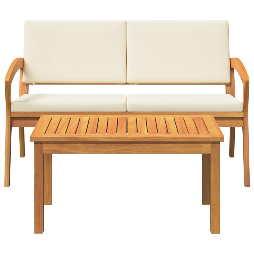 Bistroset met kussen 2 pcs Olie naturel Massief Acaciahout is nu te koop bij PeponiXL, paradijselijk wonen!