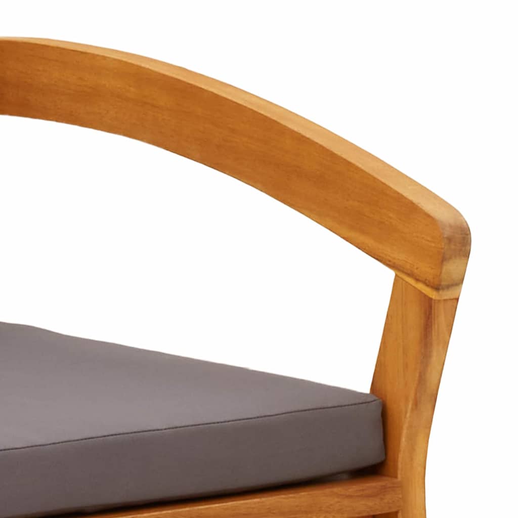 Tuinstoel met kussen 2 pcs Olie naturel Massief Acaciahout is nu te koop bij PeponiXL, paradijselijk wonen!