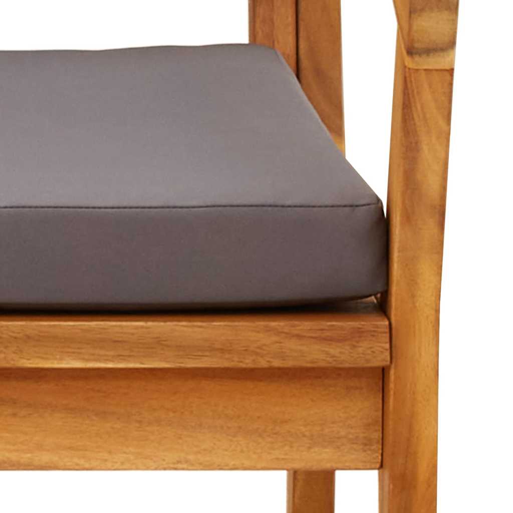 Tuinstoel met kussen 2 pcs Olie naturel Massief Acaciahout is nu te koop bij PeponiXL, paradijselijk wonen!