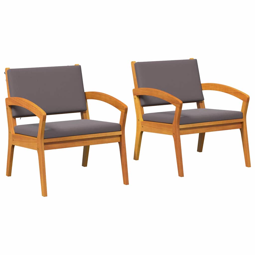 Tuinstoel met kussen 2 pcs Olie naturel Massief Acaciahout is nu te koop bij PeponiXL, paradijselijk wonen!
